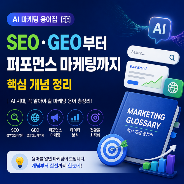 AI 마케팅 용어집 — SEO·GEO부터 퍼포먼스 마케팅까지 핵심 개념 정리