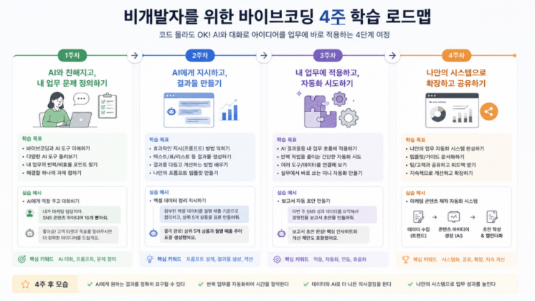 끝없는 파이썬 문법 암기 vs 바이브코딩 강의로 만드는 4주 실무 자동화