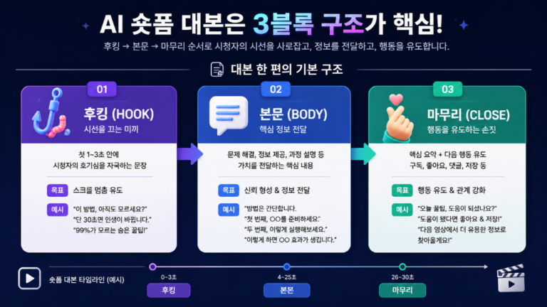 AI 숏폼 대본의 비밀, 통짜로 시키는 하수 vs 블록별로 조립하는 고수