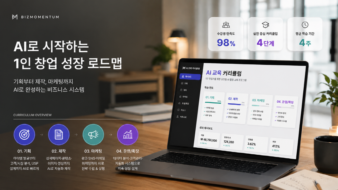 비즈모멘텀 AI 교육 커리큘럼 개요 이미지