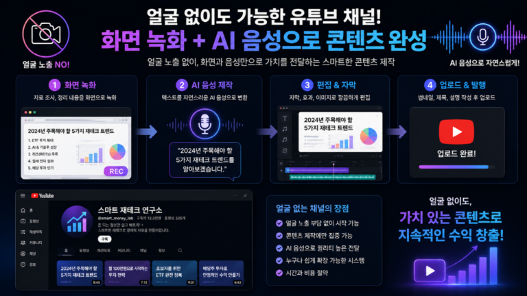 얼굴 없는 유튜브, 성공의 핵심은 얼굴이 아니라 ‘관점’입니다