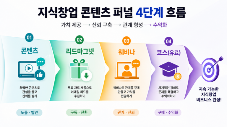 영상에서 당장 팔지 마세요 — 숏폼이 매출로 바뀌는 진짜 동선은 ‘지식창업 콘텐츠 퍼널’에 있습니다
