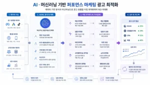 AI 퍼포먼스 마케팅 머신러닝 광고 최적화 개념 일러스트